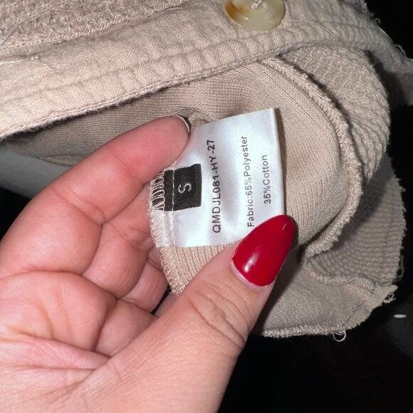 Waffle knit beige Shacket size m - Picture 3 of 5